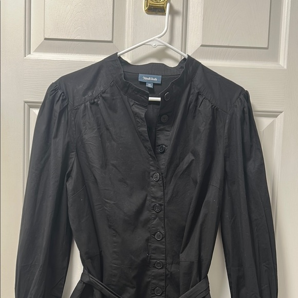 ModCloth Black Long Sleeve Mandarin Collar Shirt Dress Size 1X - Picture 2 of 15